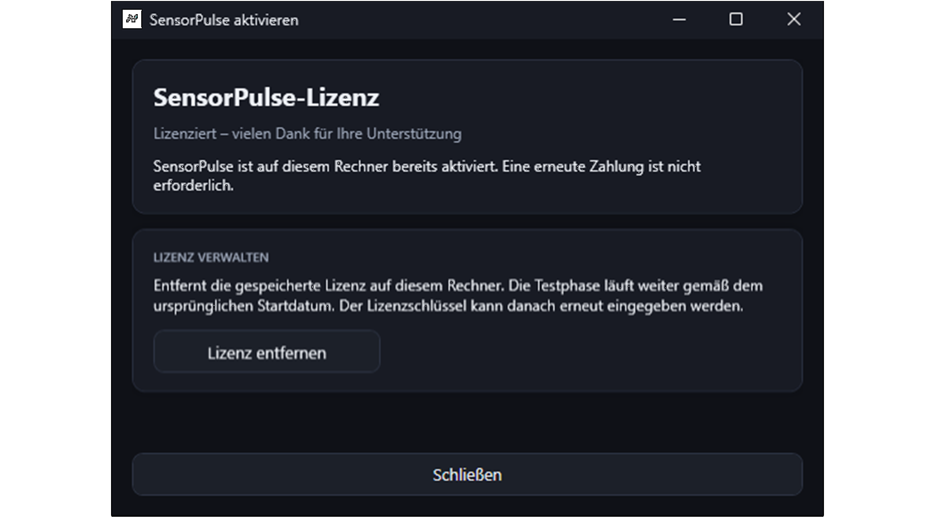 Lizenzaktivierung