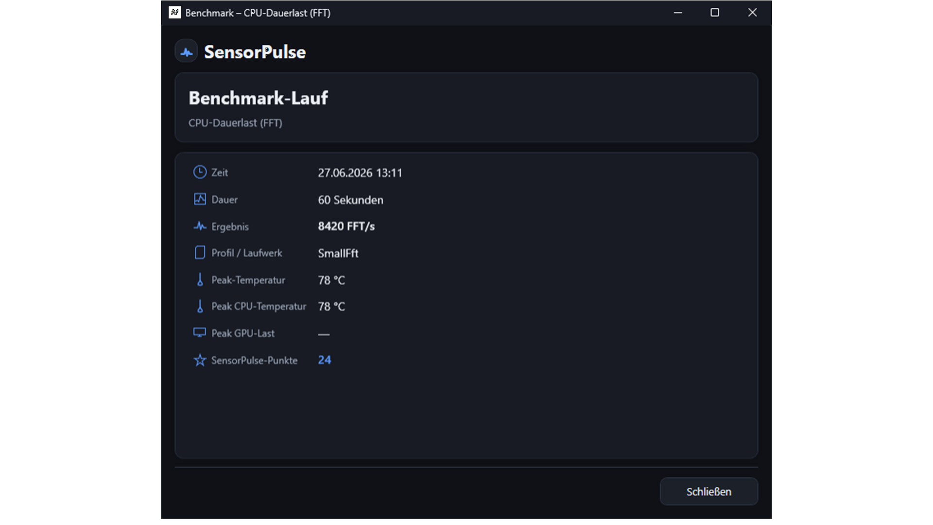 Benchmark - Lauf-Details