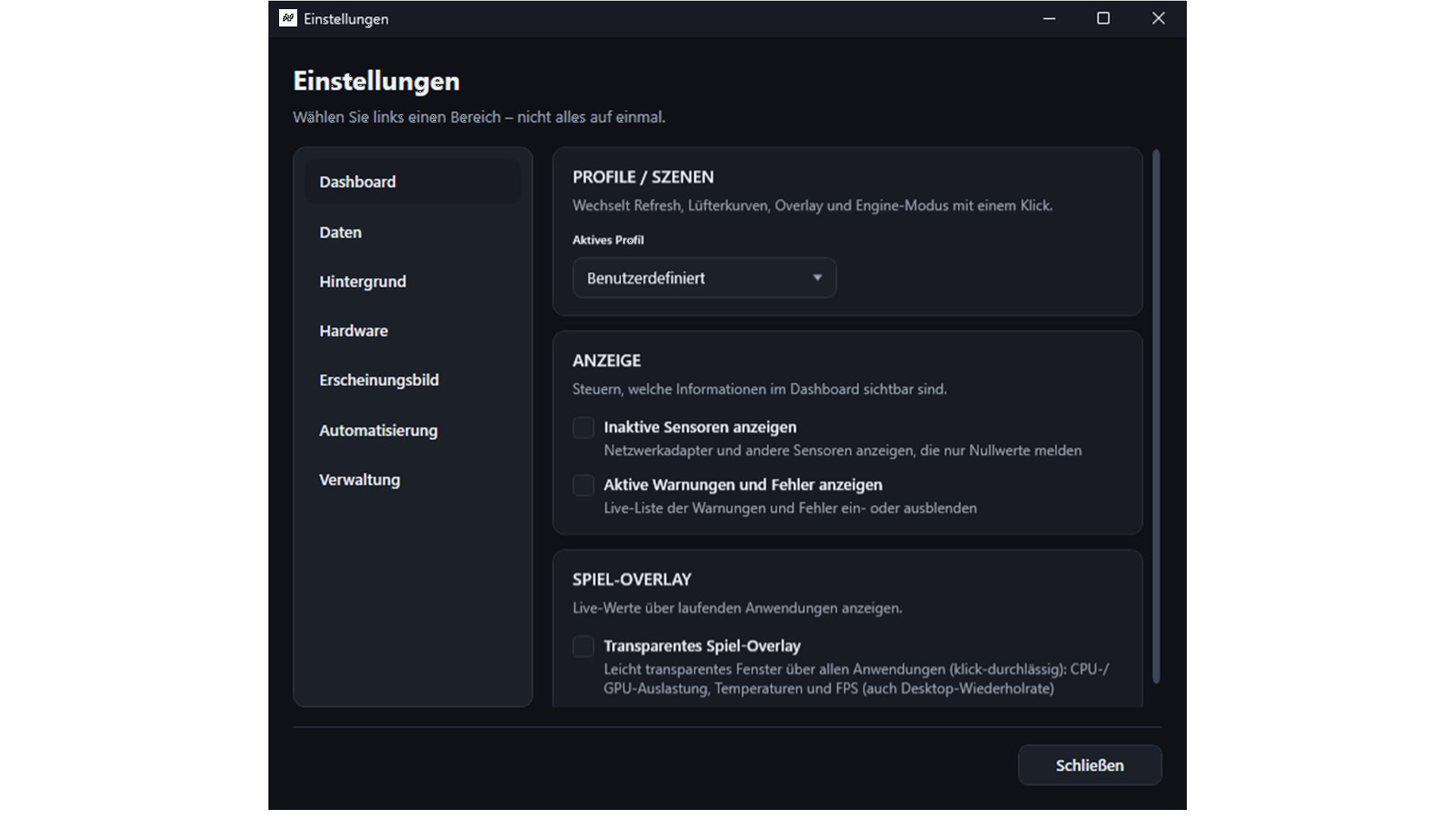 Einstellungen